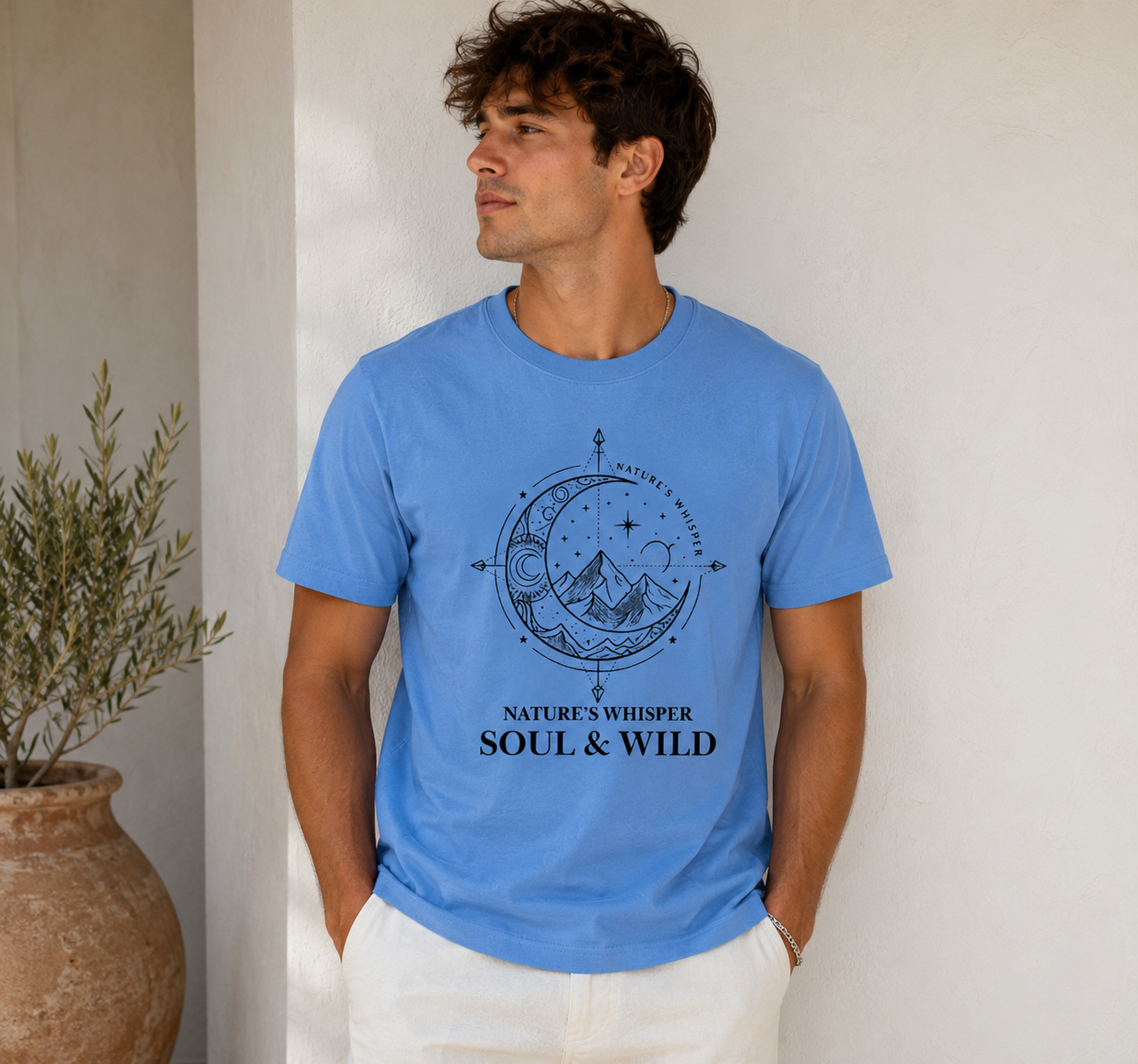 Nature Whispers Something Round Neck T-Shirt